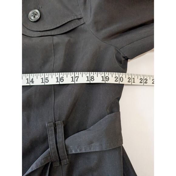 London Fog Womens Solid Black All Season Trench Coat Sz Large - Picture 10 of 12